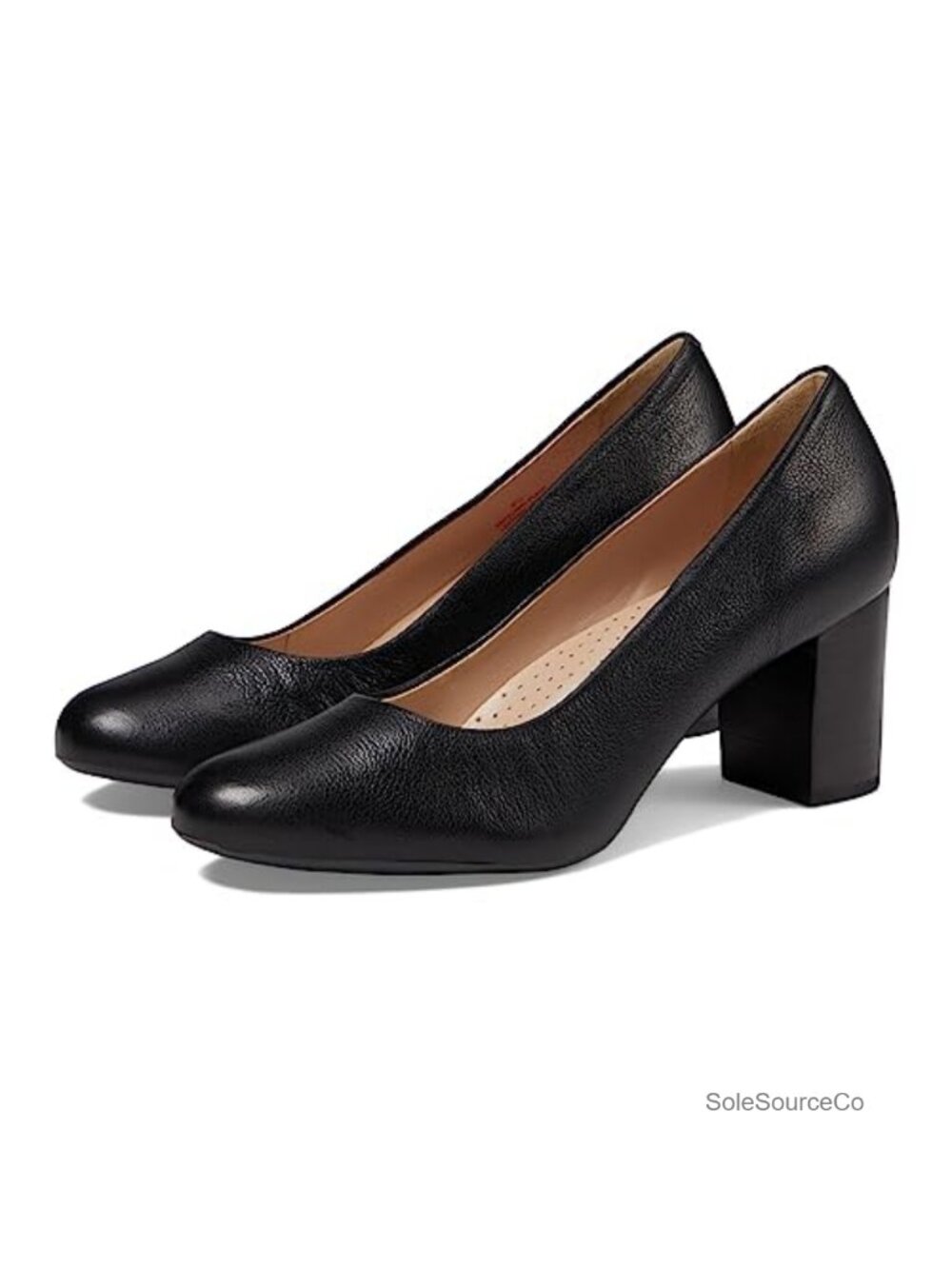 Leather Midtown Pump with Gel Heel Insert Comfort Block Heel